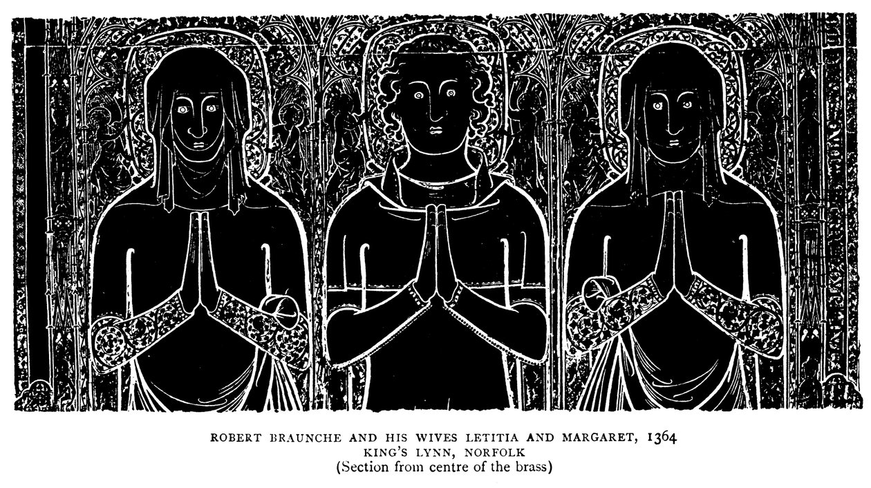 Robert Braunche a jeho manželky Letitia a Margaret od English School