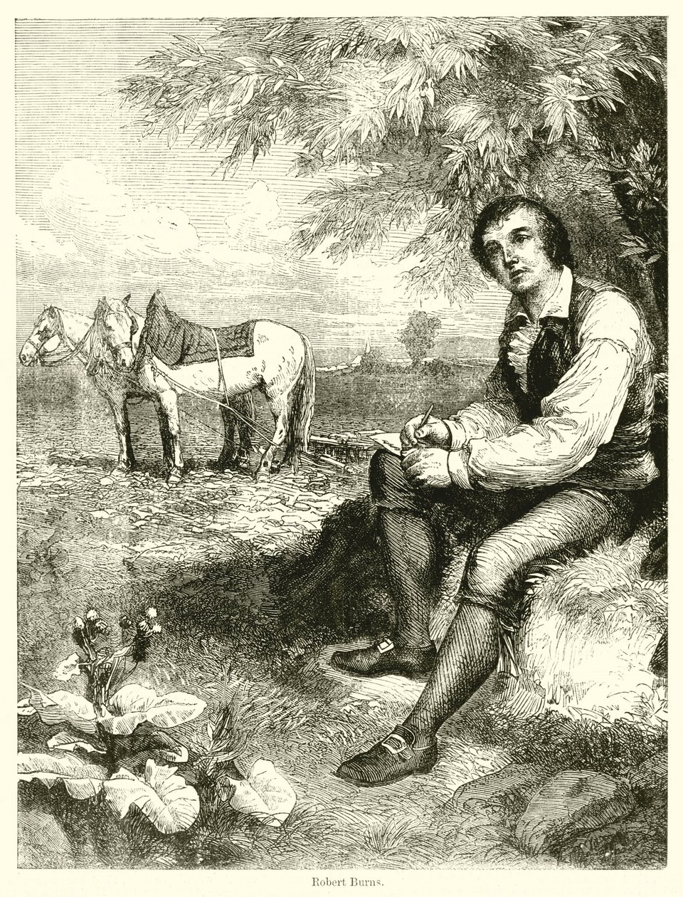 Robert Burns (rytina) od English School