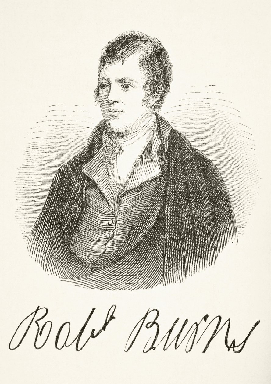 Robert Burns, z „Národní a domácí historie Anglie“ od Williama Hickmana Smith Aubrey (1858-1916), vydaný v Londýně, kolem roku 1890 od English School