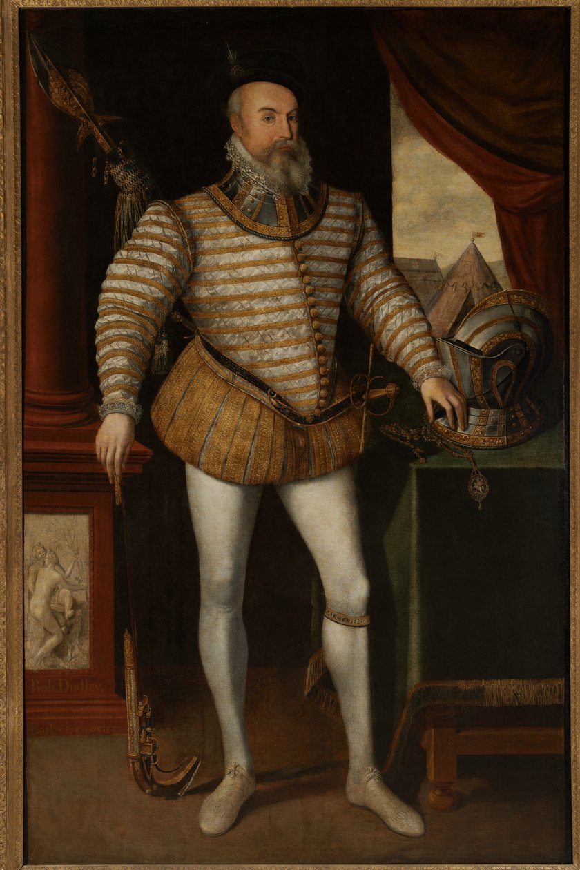 Robert Dudley, hrabě z Leicesteru, kolem 1532-88 (olej na plátně) od English School
