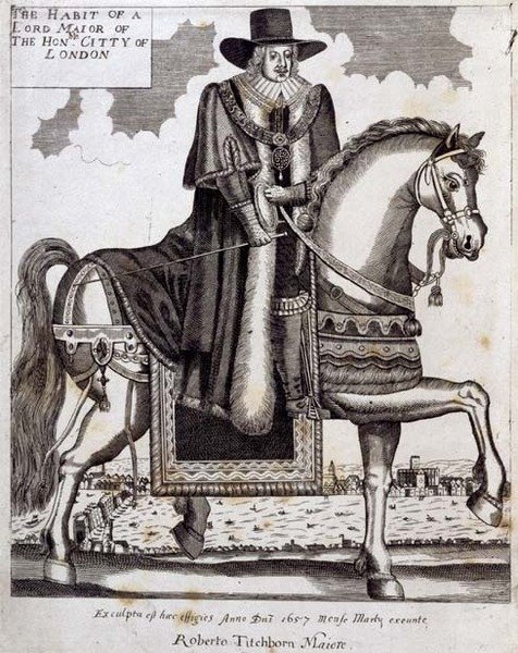 Robert Tichborne († 1682) jako primátor Londýna od English School