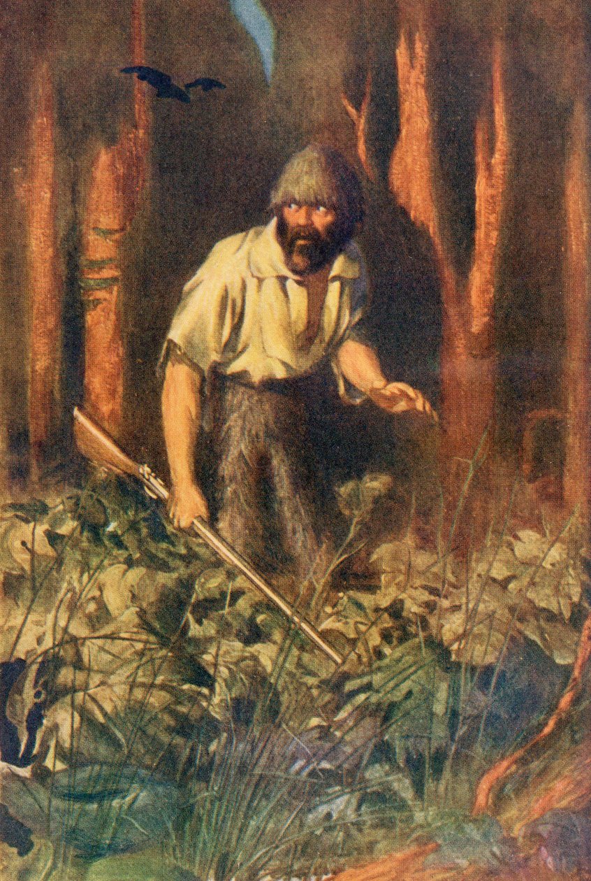 Robinson Crusoe sám na ostrově, ilustrace z 