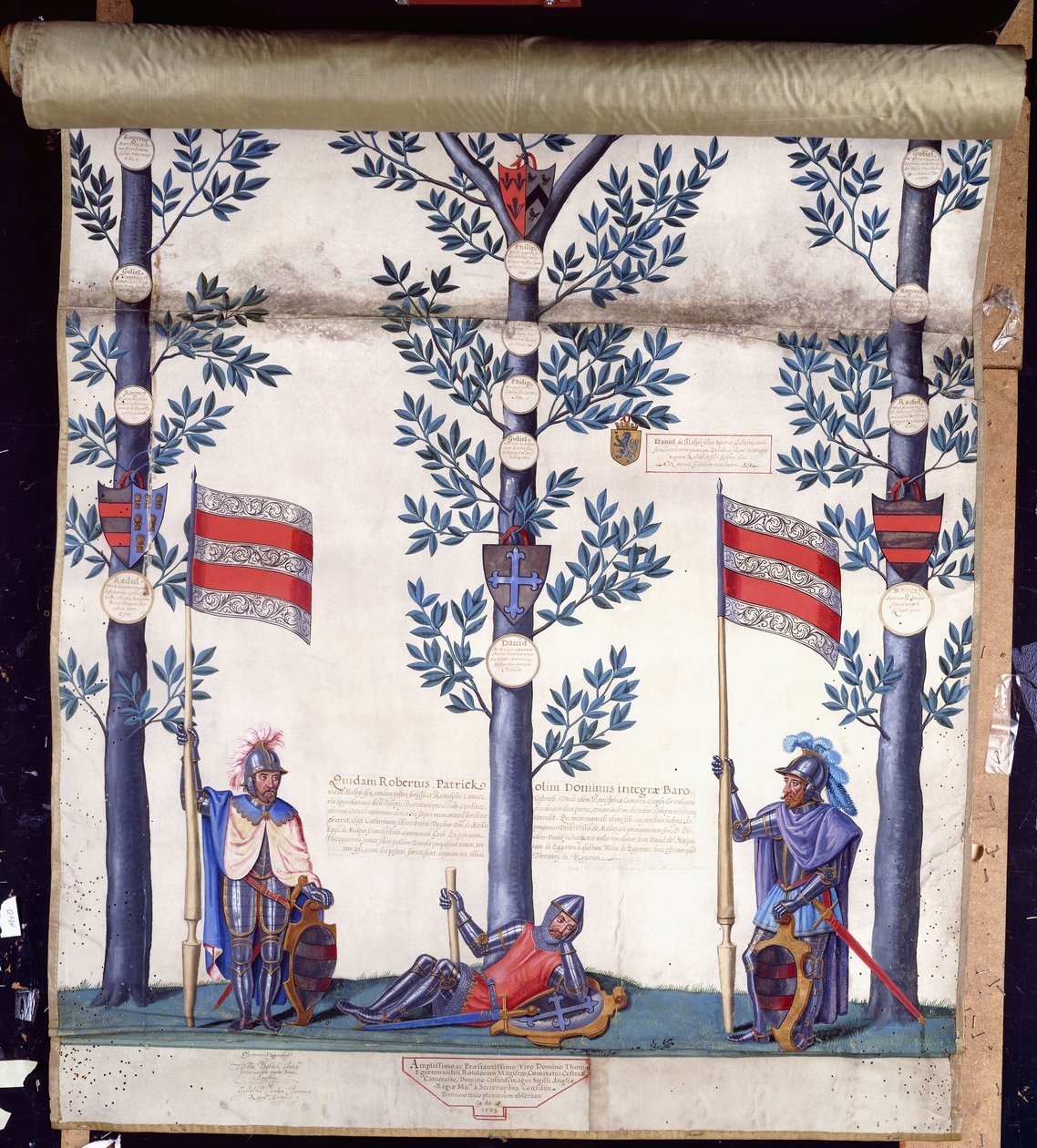 Roll of Arms a rodokmen rodiny Egerton od English School