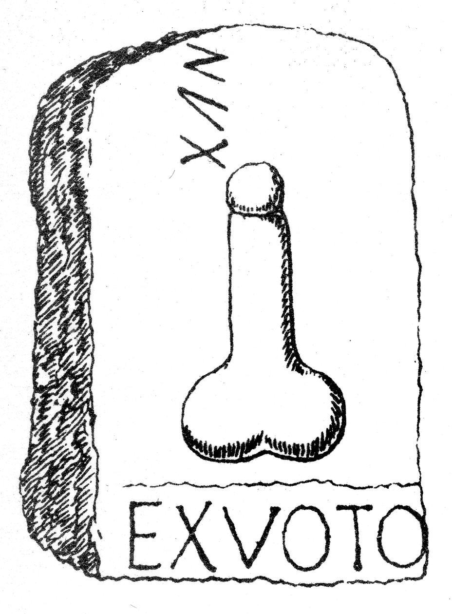 Roman Ex Voto památník z Westerwood Fort ve Skotsku na Antonine Wall od English School