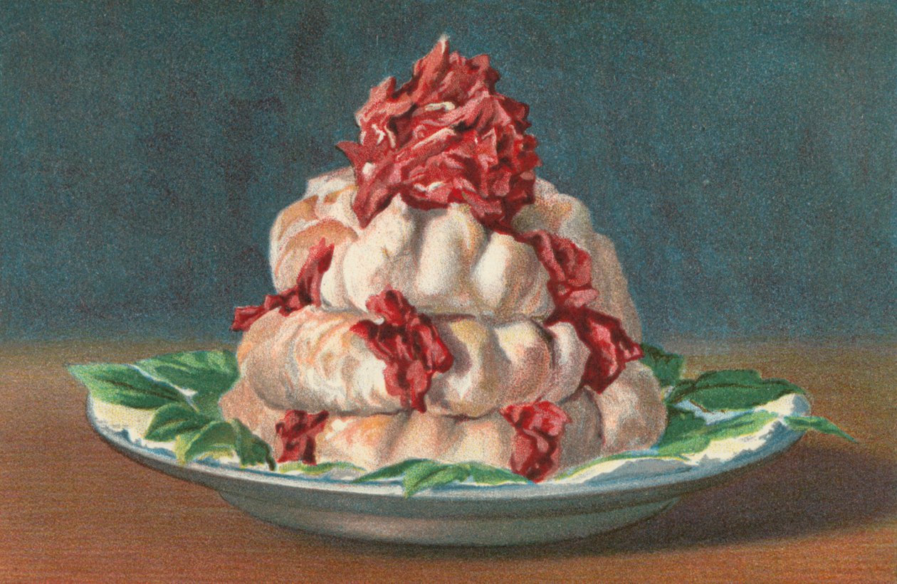 Rose Meringue (barevná litografie) od English School