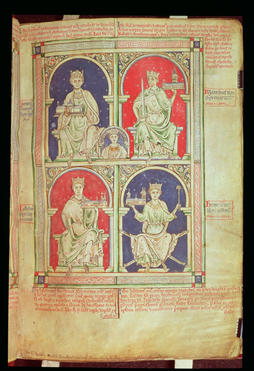 Roy 14 C VII f.9 Čtyři králové Anglie, z 