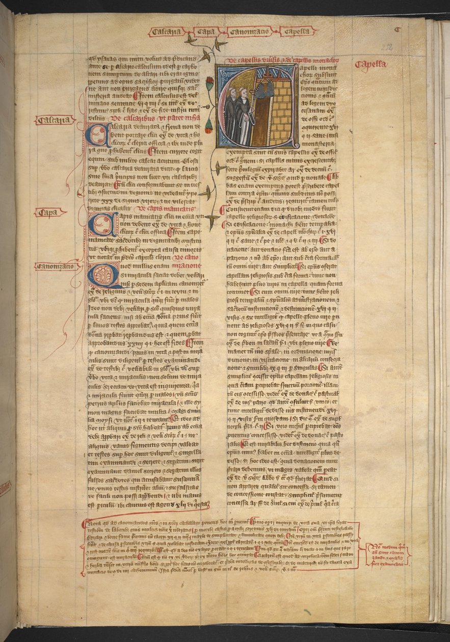 Královská 6 E VI, f. 232, Capella (kaple), kolem 1360-75 (vellum) od English School