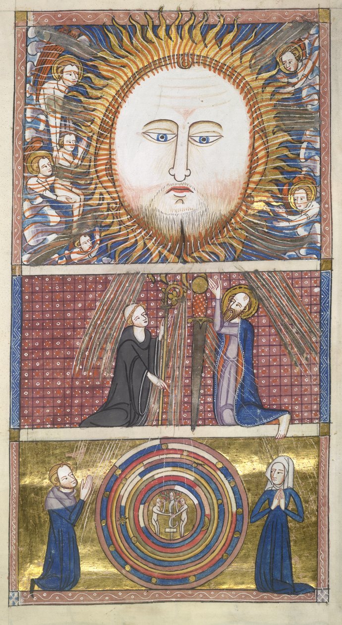 Royal 6 E. VI fol. 16 Kristus Slunce přitahuje duše, z Ome Bonum od Jamese le Palmera od English School