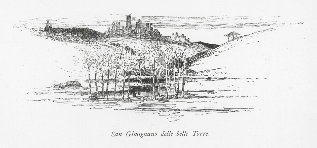 San Gimignano delle belle Torre (litografie) od English School