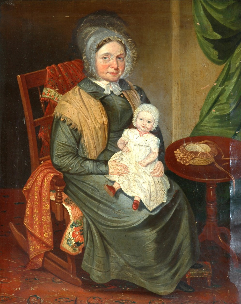 Sarah Barrett s dítětem od English School