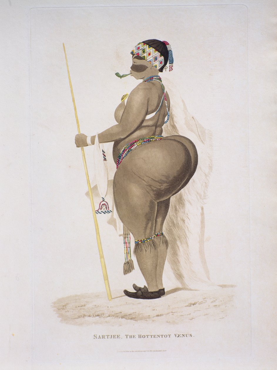 Sartjee, The Hottentot Venus, 1810 (ručně kolorovaná rytina) od English School