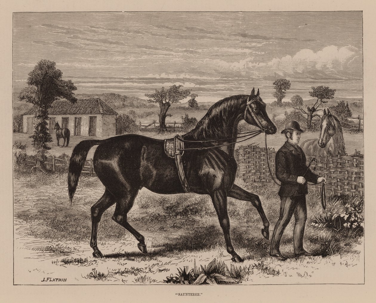"Saunterer" (rytina) od English School