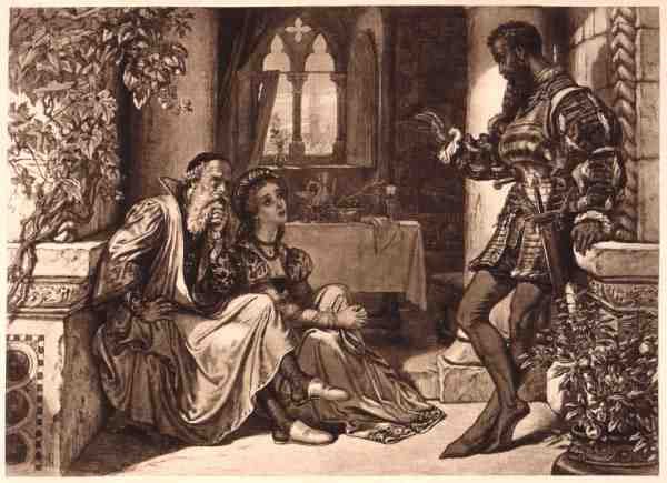 Scéna z Othella, dějství I Scéna 3, William Shakespeare (1564-1616) (rytina) od English School