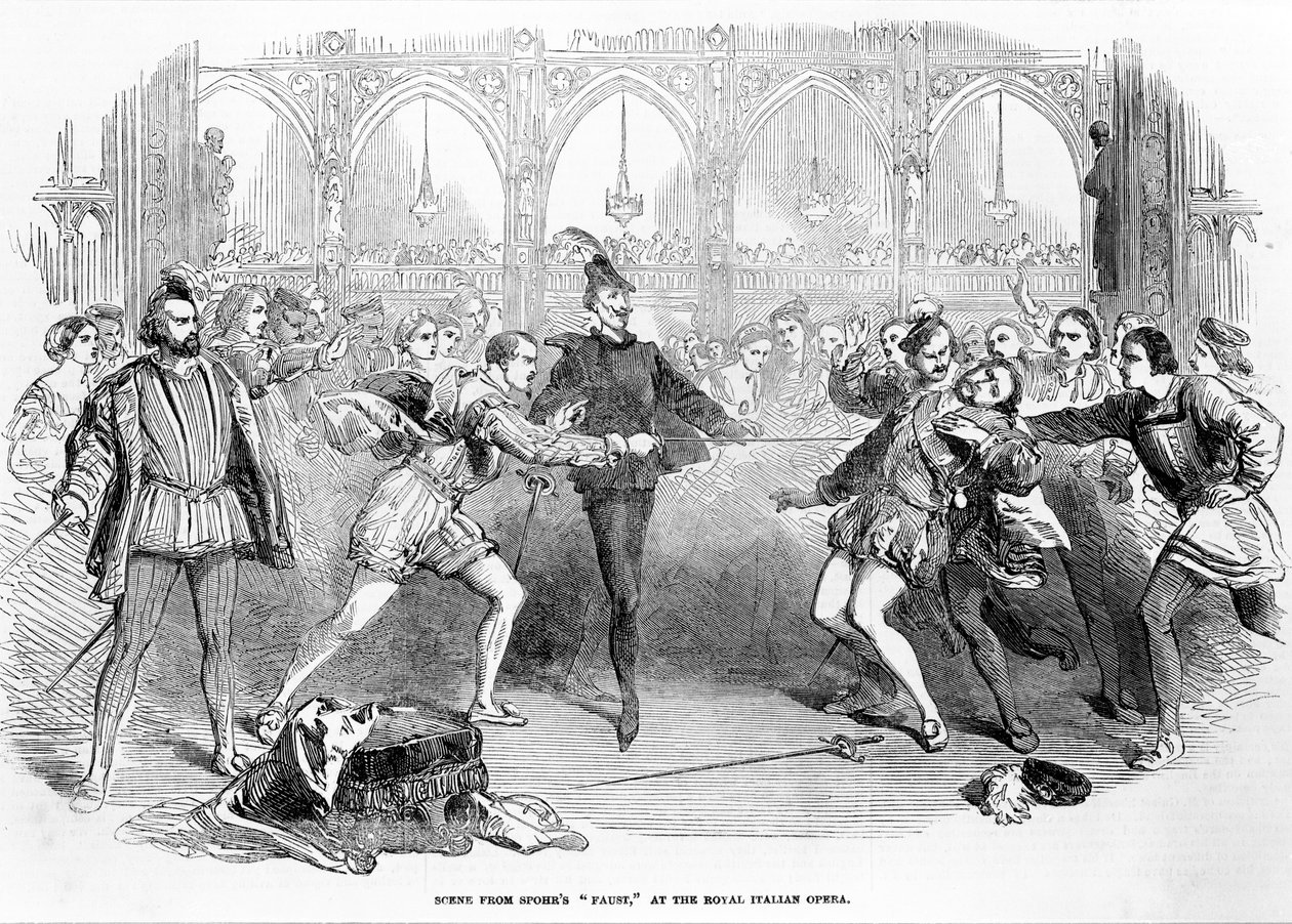 Scéna ze Spohrs Faust v Královské italské opeře, 1852 od English School