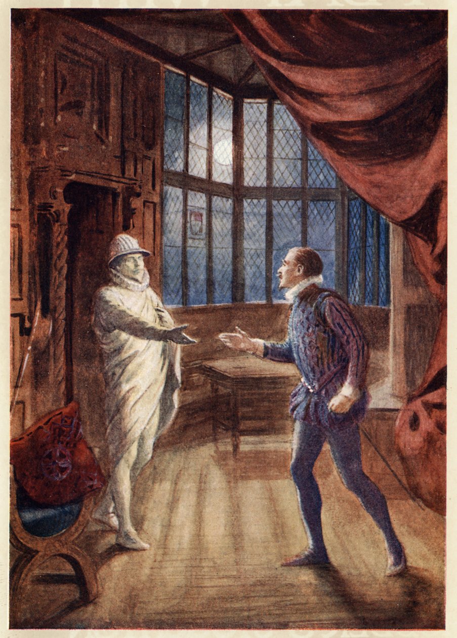 Scéna z opery Don Giovanni (1787), z knihy "Den s Wolfgangem Amadeem Mozartem" od May Byronové, asi 1914 (tisk) od English School