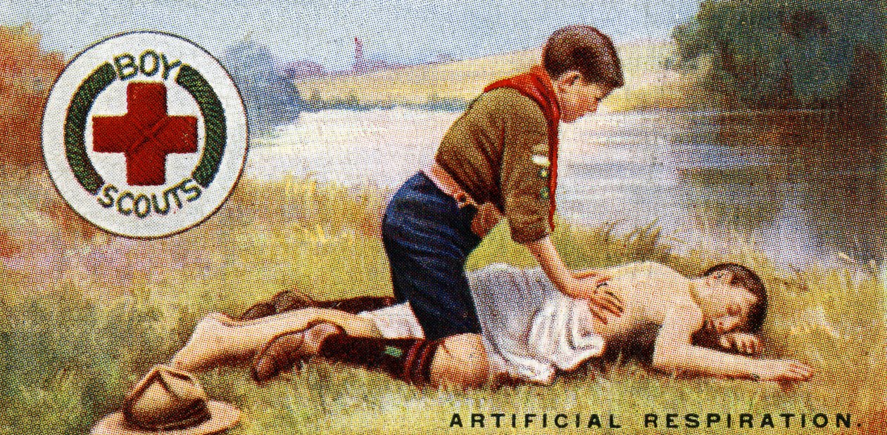 Skautský odznak první pomoci, 1929 od English School