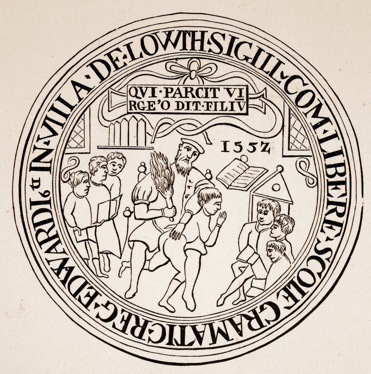 Seal of Louth Grammar School, 1552 (sépiová fotografie) od English School
