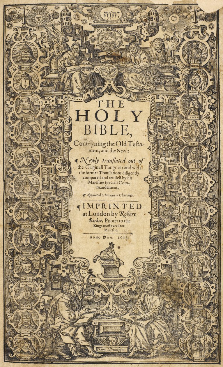 Druhé foliové vydání takzvané Bible krále Jakuba, „Bible svatá nově přeložená z původních jazyků určená ke čtení v kostelech BL“ od English School