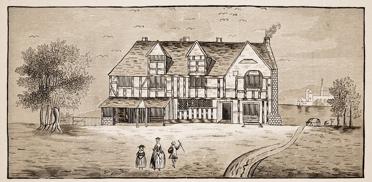 Shakespeares House, Stratford-Upon-Avon (sépiová fotografie) od English School