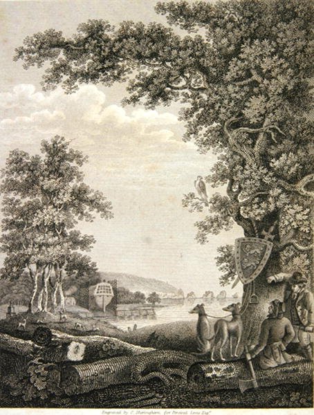 Stavitelé lodí v New Forest, vyryto C.Sheringhamem pro Percivala Lewise (rytina) od English School