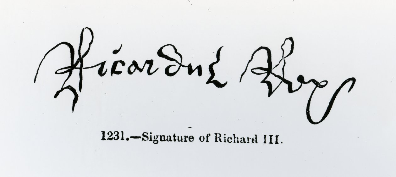 Podpis Richarda III. (1452-85) (černobílá fotografie) od English School