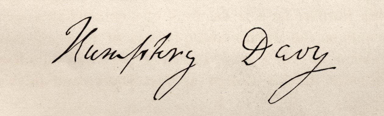 Podpis sira Humphryho Davyho (1778-1829) od English School