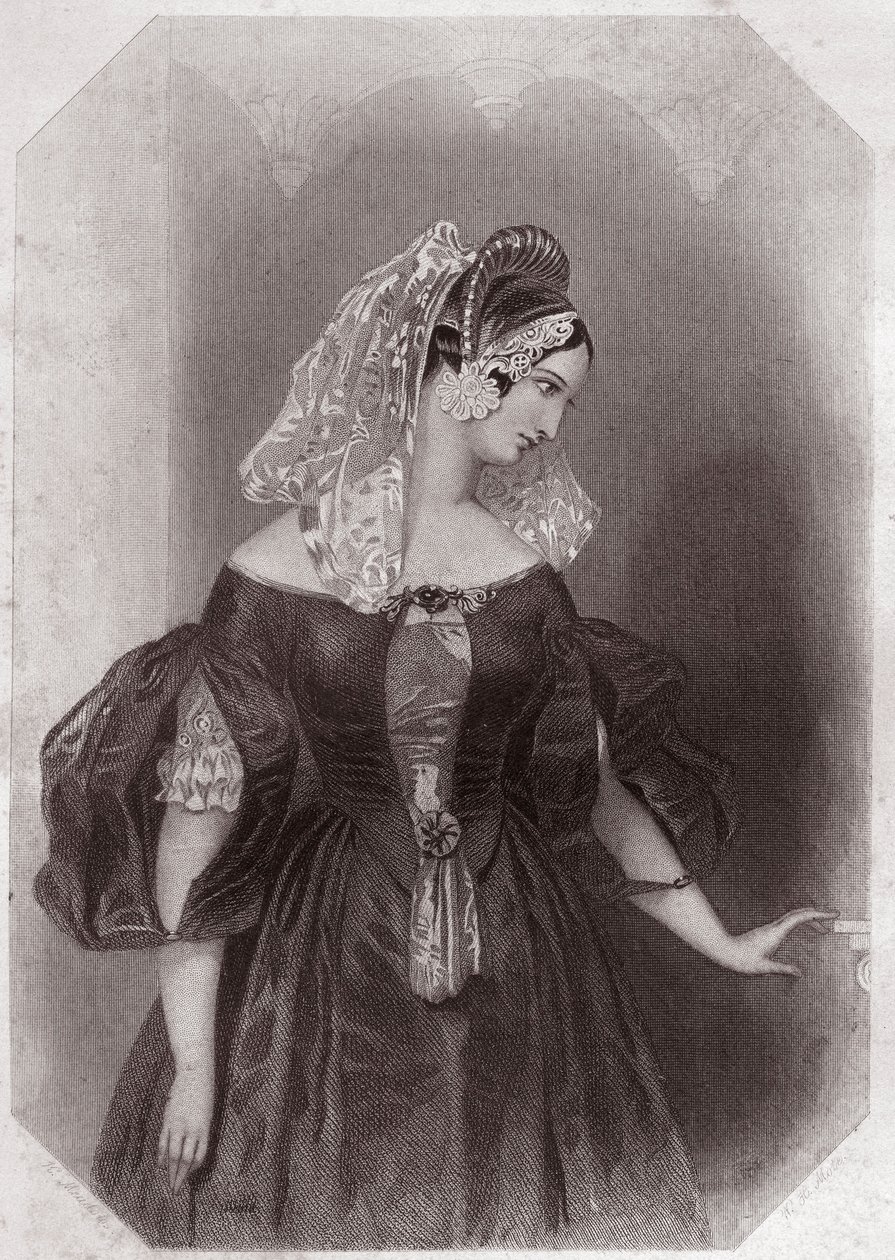 Silvia (Dva gentlemani z Verone) v – „“ Galerii žen Shakespearových, sbírka čtyřiceti pěti vážných portrétů raných londýnských umělců, obohacená kritickými a literárními poznámkami“““ kolem roku 1838 – z „“ Galerie of the ženy ze Shakespeara od English School