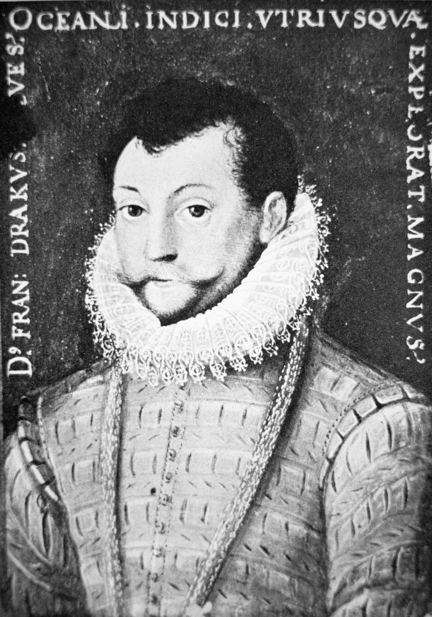 Sir Francis Drake (rytina) od English School