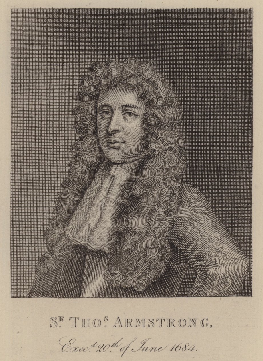 Sir Thomas Armstrong, anglický voják a politik (rytina) od English School