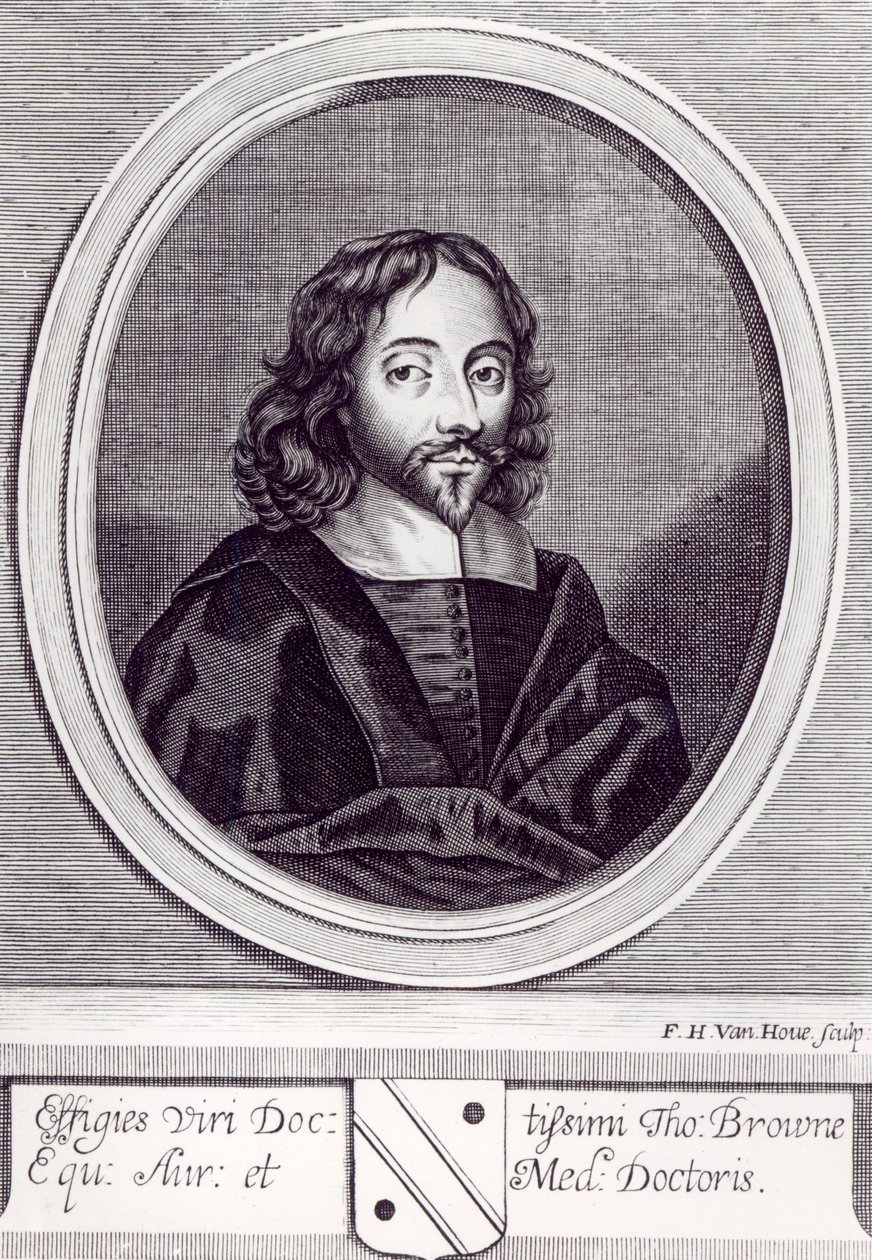 Sir Thomas Browne (1605-82), vyryl Frederick Hendrick van Hove (c.1628-98) od English School