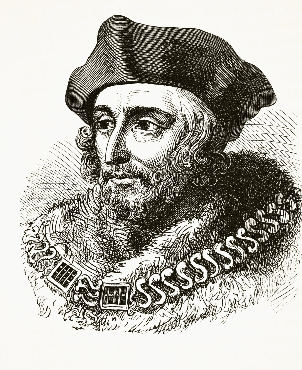 Sir Thomas More, z „Národní a domácí historie Anglie“ od Williama Hickmana Smith Aubrey (1858-1916), vydaný v Londýně, kolem roku 1890 od English School