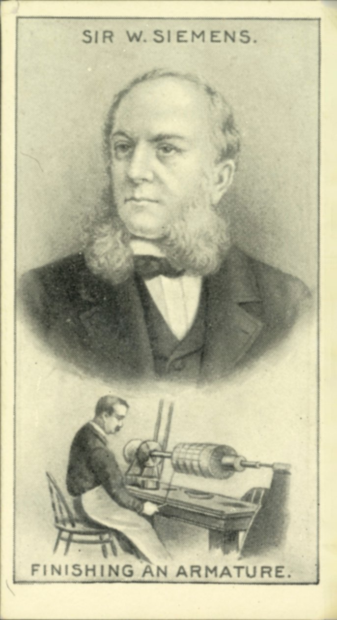 Sir W. Siemens, Dokončování armatury (litografie) od English School