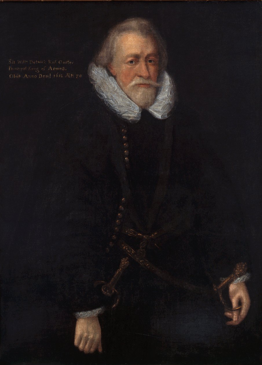 Sir William Dethick, Podvazkový král erbu od English School