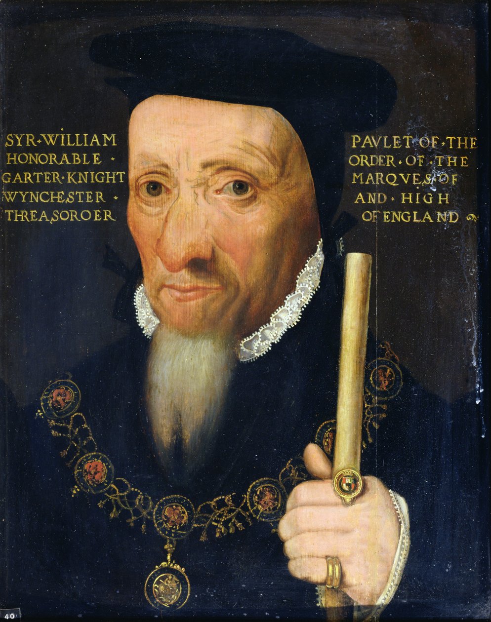 Sir William Paulet (1474/5-1572) 1. markýz z Winchesteru (olej na panelu) od English School
