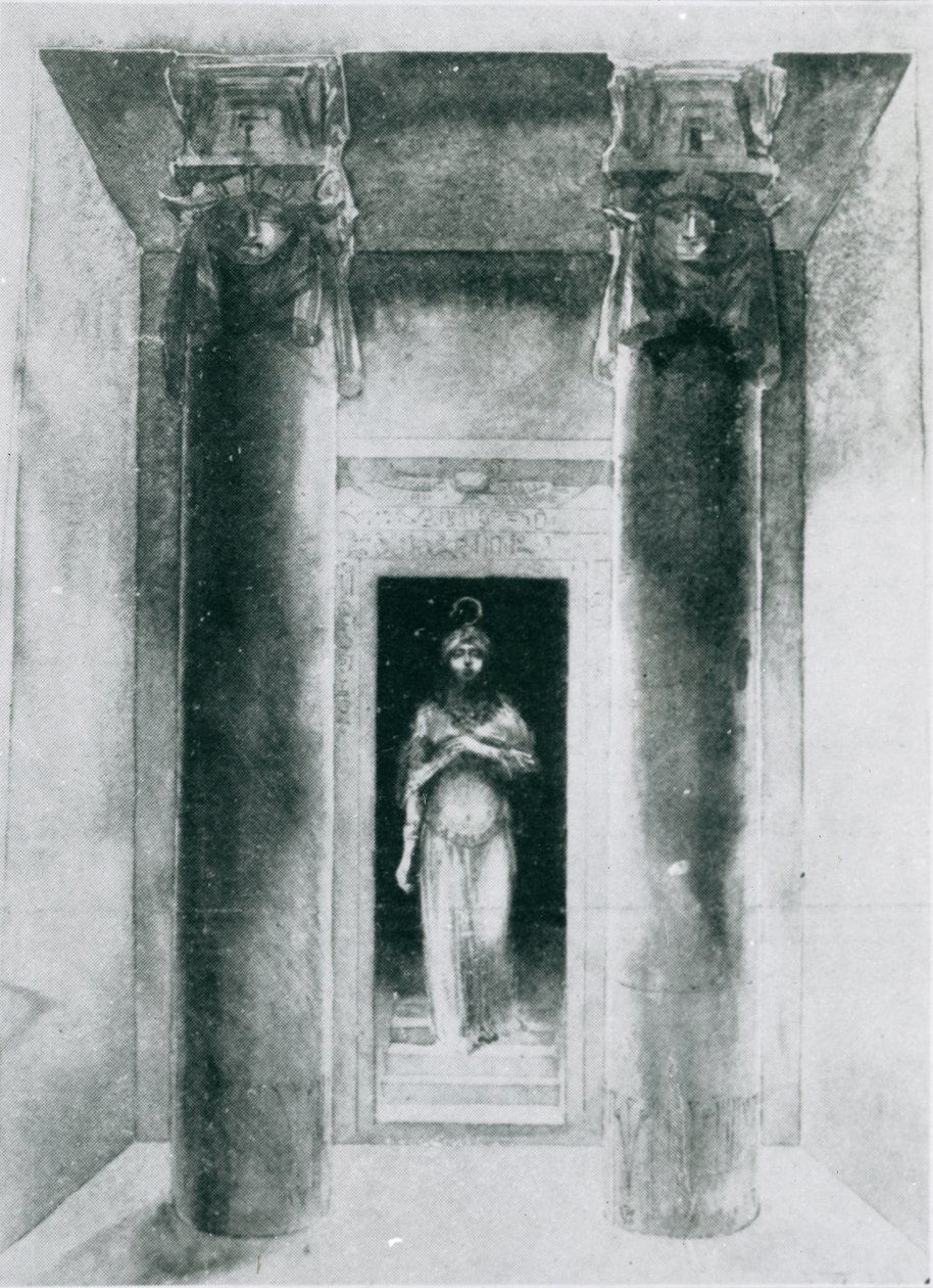 Sketch of Moina Mathers (1865-1928) v roli velekněžky Anari, pracující v obřadech Isis, Paříž, 1899 od English School