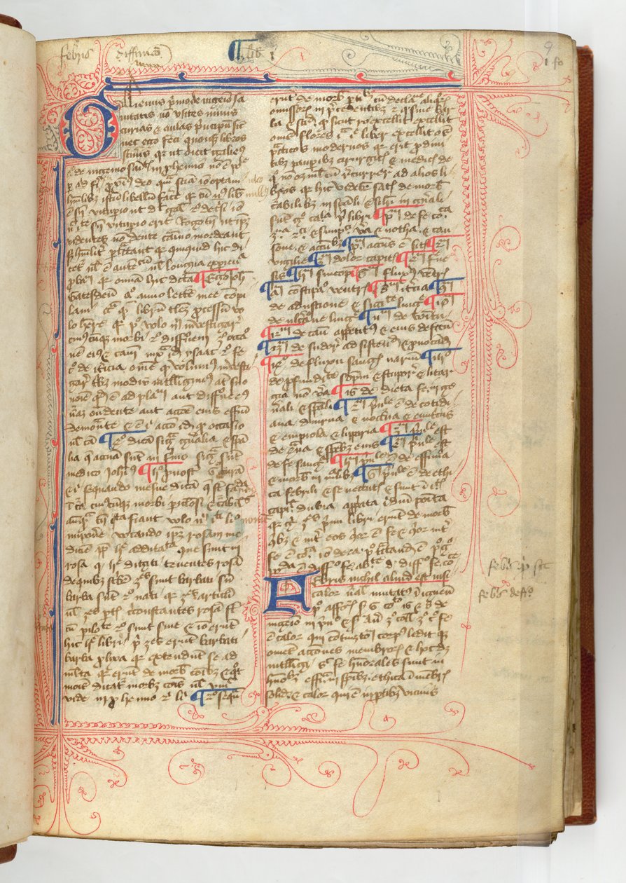 Sloane 280, f.9r Předmluva k 