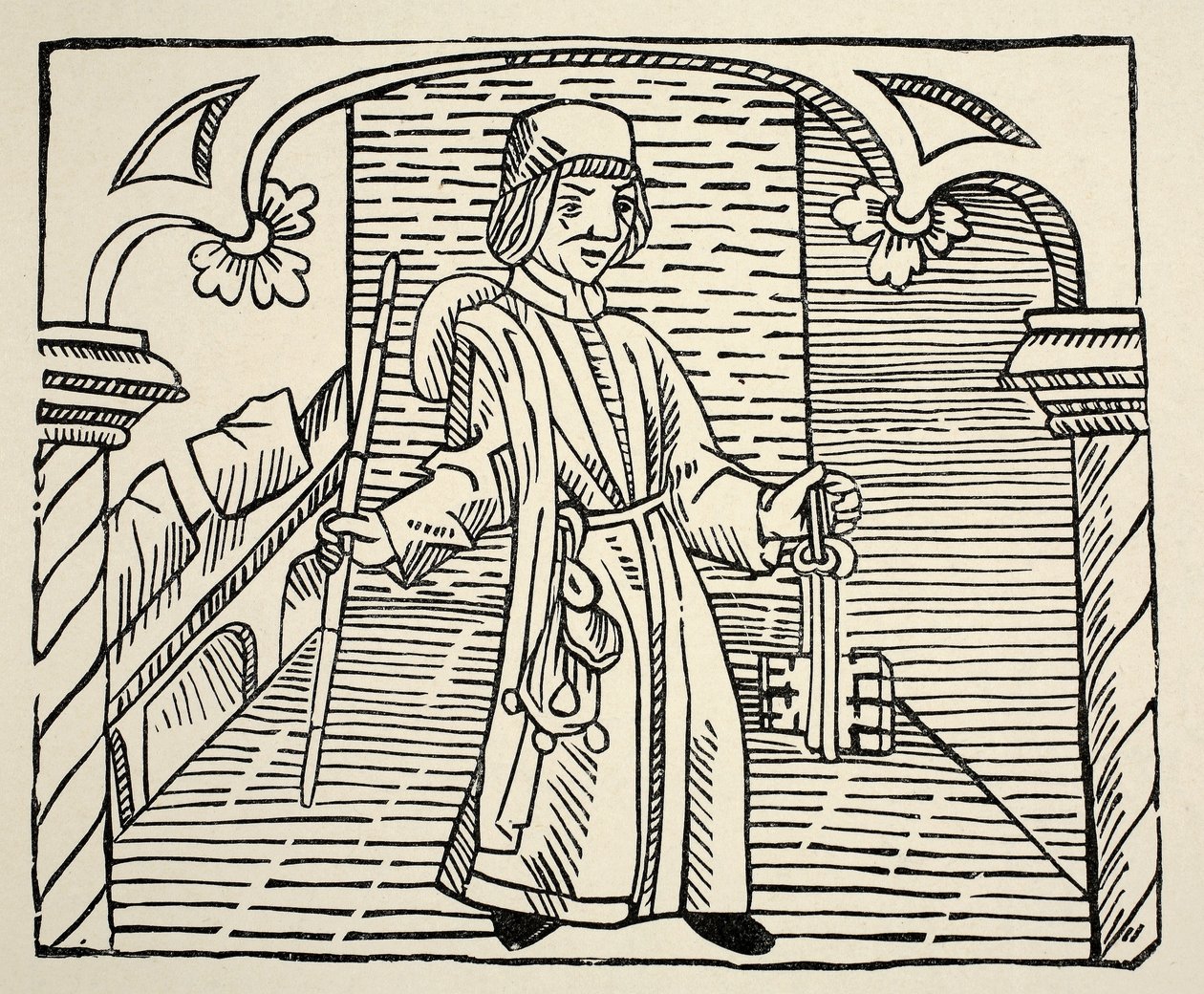 Smith, z Hra šachů od Williama Caxtona, hospoda. 1480 (sépiová fotografie) od English School