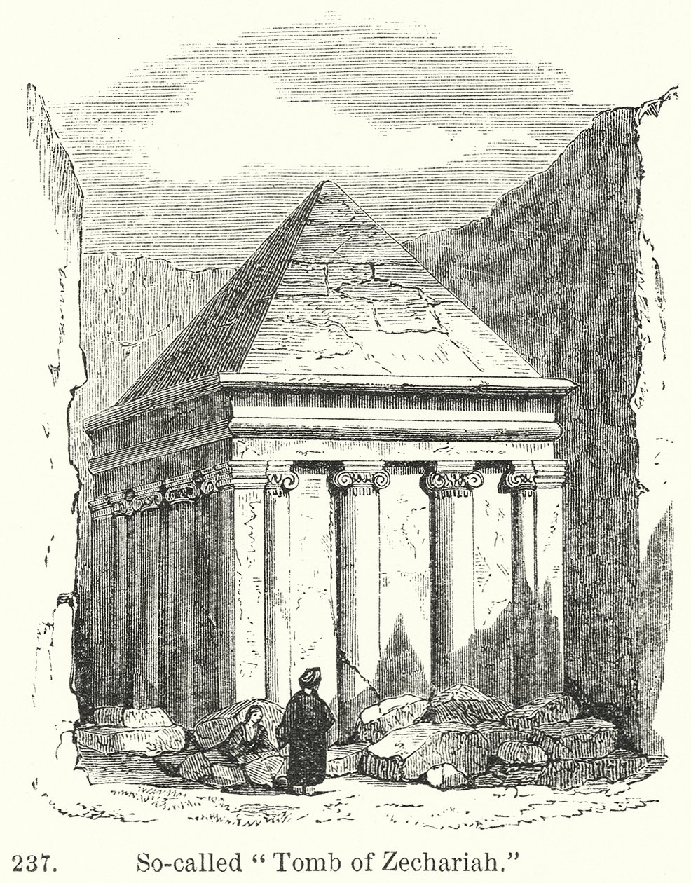 Tzv. "Zachariášův hrob" (rytina) od English School