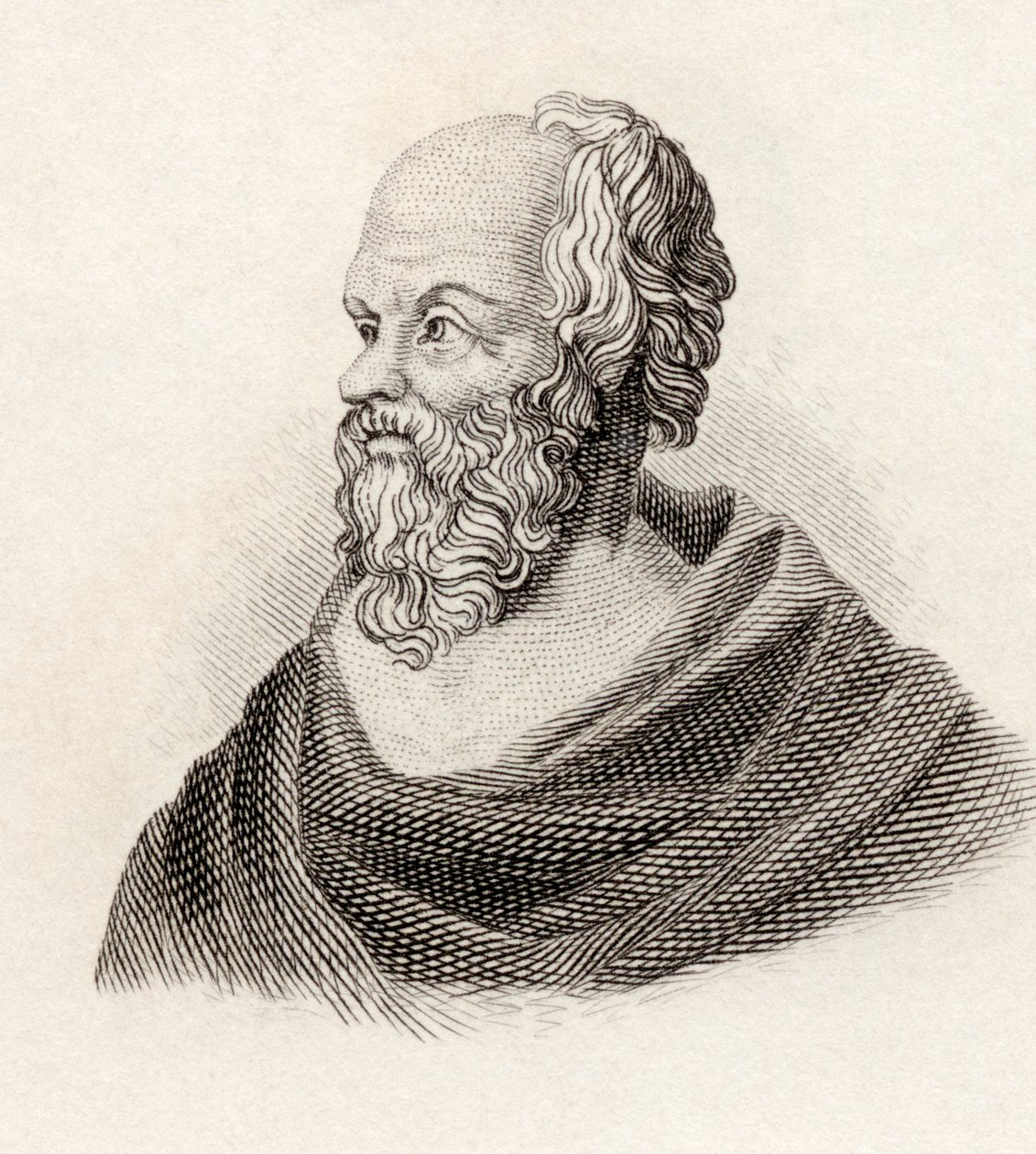 Socrates, z „Crabbes Historical Dictionary“, vydaného v roce 1825 od English School