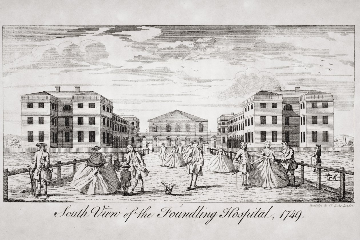 Jižní pohled na Foundling Hospital, Londýn, 1749 od English School
