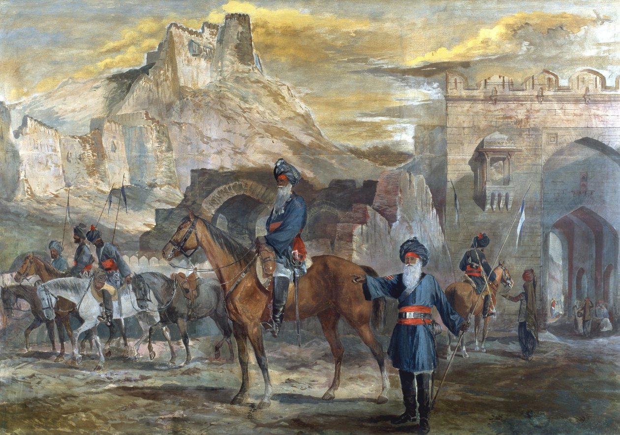 Sowars, 19. pluk bengálských kopiníků v Afghánistánu, kolem roku 1880 od English School
