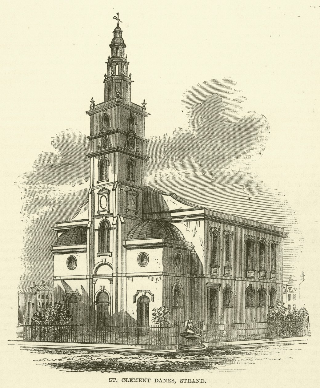 St Clement Danes, Strand (rytina) od English School