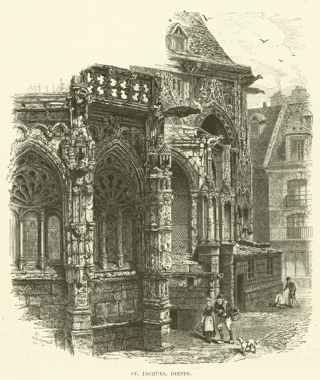 St Jacques, Dieppe (rytina) od English School