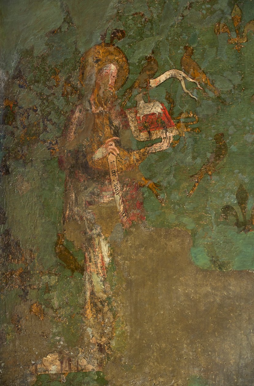 St John the Baptist, detail nástěnné malby Byward Tower od English School