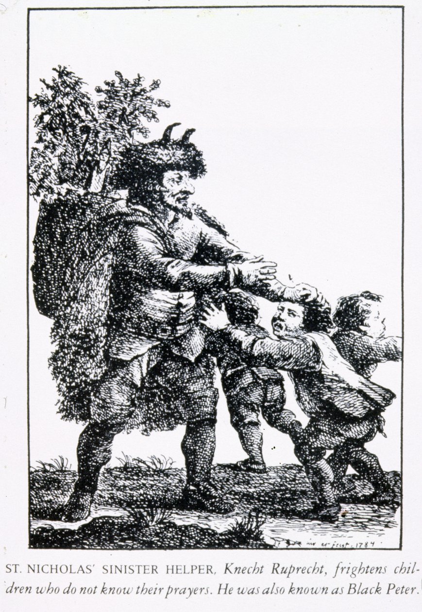 Mikuláše Zlověstný pomocník: Knecht Ruprecht, 1784 od English School