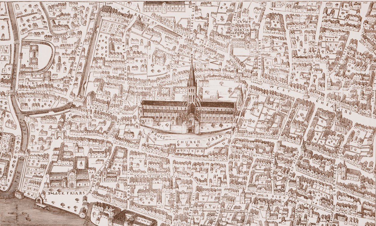 St Pauls a jeho okolí, v době Jindřicha VIII od English School