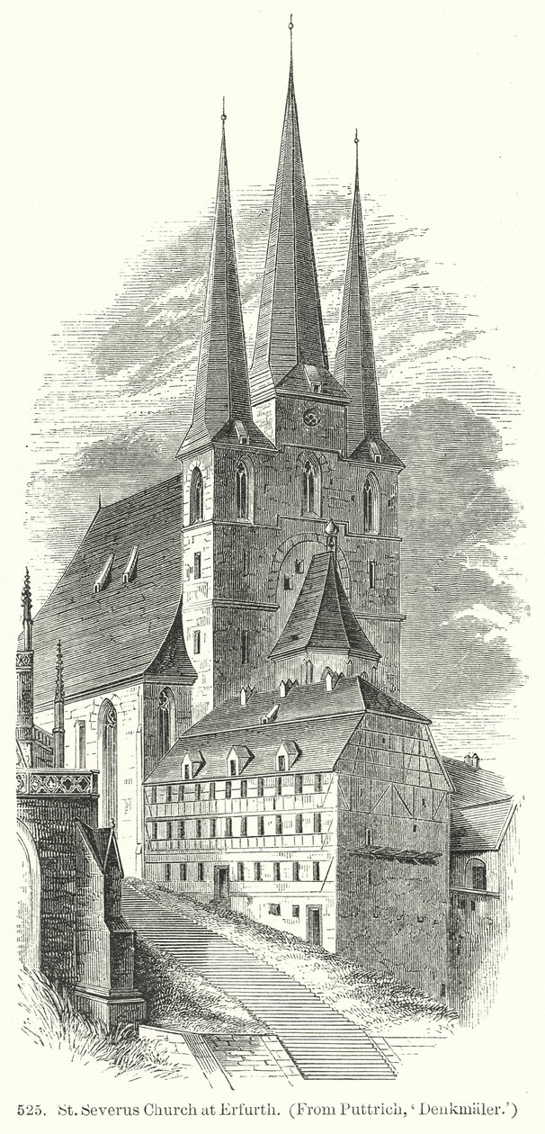 Kostel sv. Severa v Erfurthu (rytina) od English School