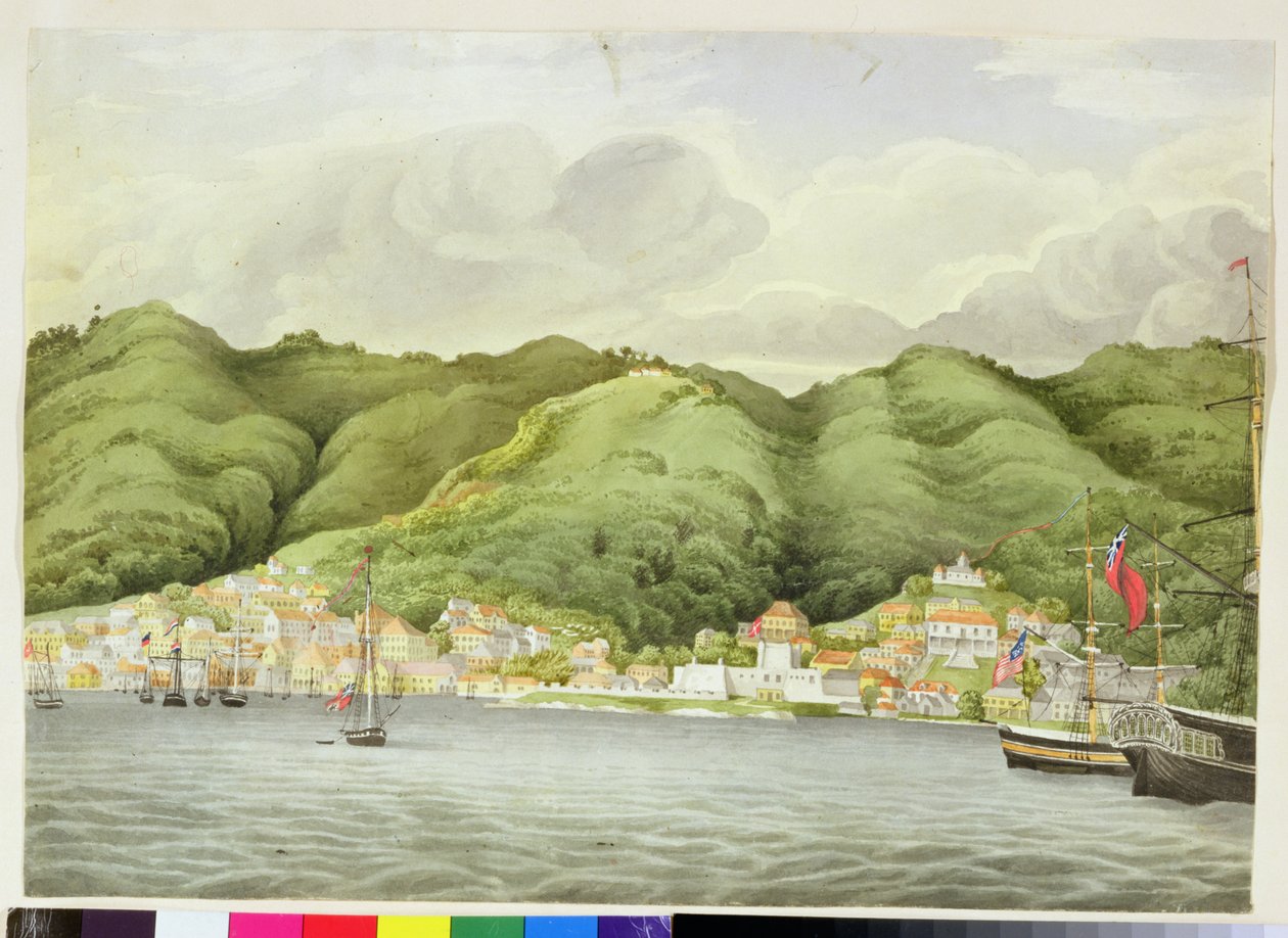 St. Thomas, cca 1832 (wc na papíře) od English School