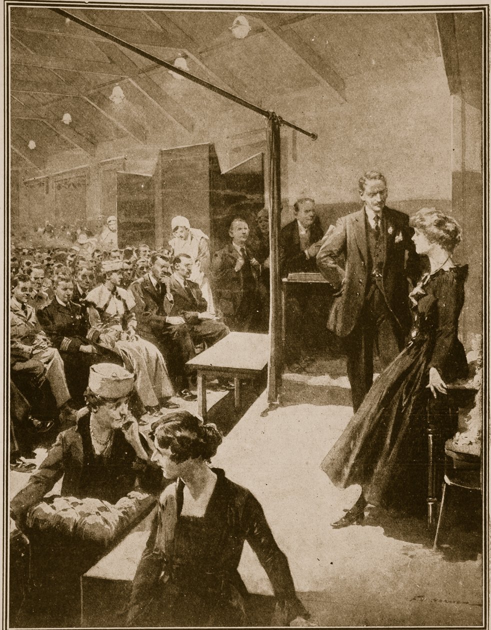 Jevištní představení pro vojáky oslepené ve válce, 1914-19 od English School