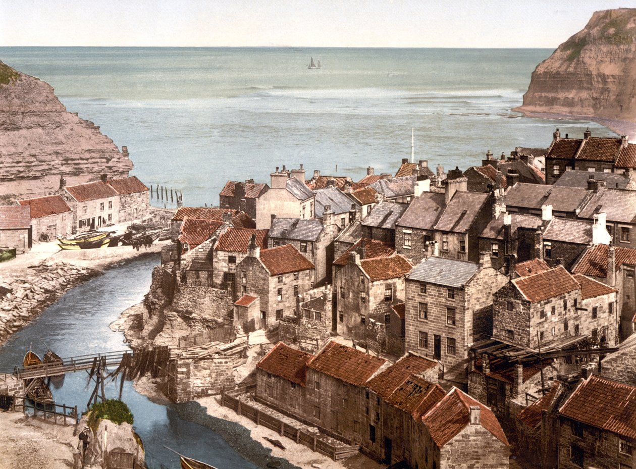 Staithes (ručně kolorovaná fotografie) od English School